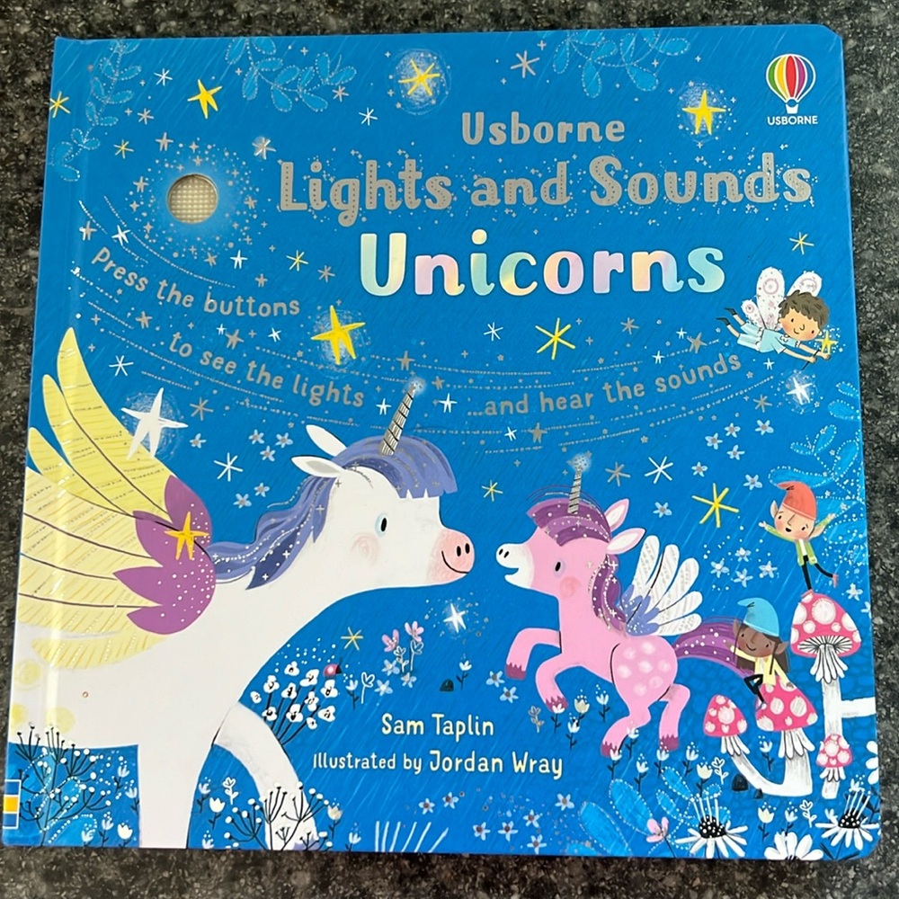 New Usborne Lights & Sounds: Unicorns Hardcover Book w/On & Off Switch